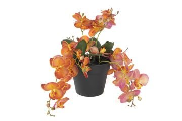 Turuncu Sarkan Yapay Orkide 33cm