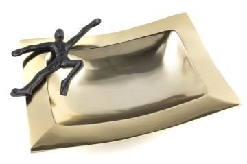 Gold Siyah Adam Dekoratif Kase 41x28x10cm