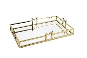 Gold Metal Aynalı Tepsi 41x26x7cm