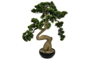 Kıvrımlı Pine Tree Yapay Bonsai Ağacı 56x64cm