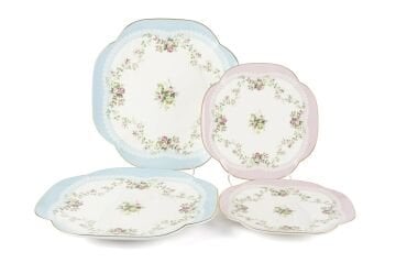 Rose Charm 4 Parça Set- 2li Pasta Tabağı 19cm ve 2li Servis Tabağı 25cm