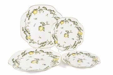 Sunleaf 4 Parça Set- 2li Pasta Tabağı 19cm ve 2li Servis Tabağı 25cm