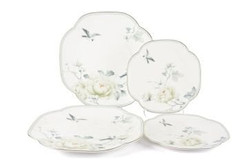 Vol De Fleurs 4 Parça Set- 2li Pasta Tabağı 19cm ve 2li Servis Tabağı 25cm