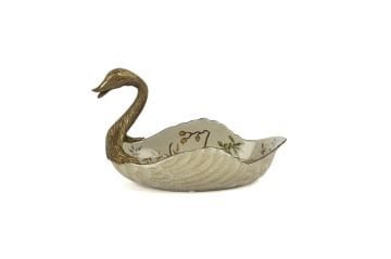 Kuğu Dekoratif Obje Kase 22x15cm