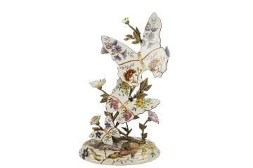Krem Dekoratif Kelebek Standı 25x45cm