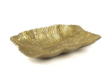 Gold Dalgalı Dekoratik Tabak 32x20x7cm