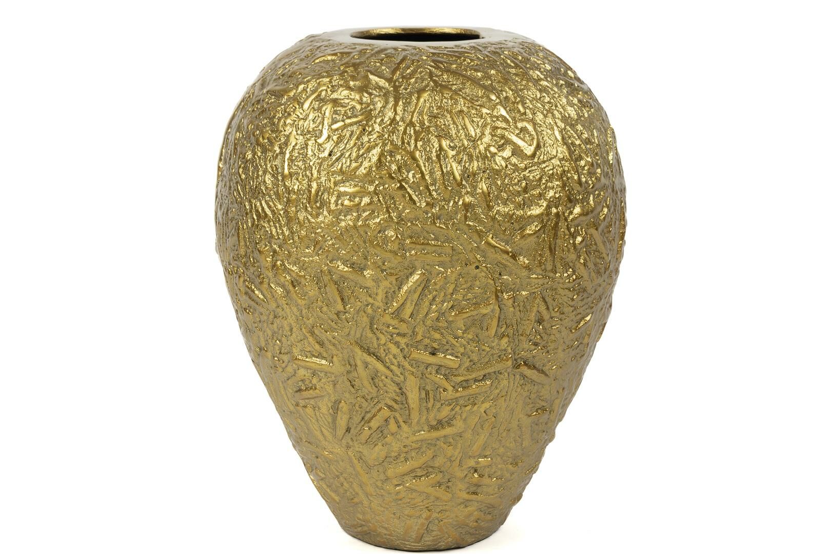 Gold Kabartmalı Vazo 27x27x32cm