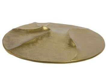 Gold Oval Wavy Duvar Obejsi 41x41x4cm
