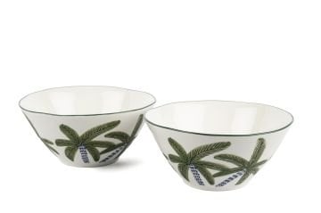 Palmiye Yeşil Mavi 2li Kase Seti 20cm