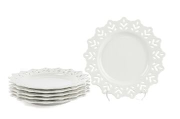 Beyaz 6lı Tatlı Tabağı 20cm