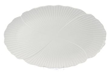 Beyaz Porselen Oval Servis Tabağı 51x32x4cm