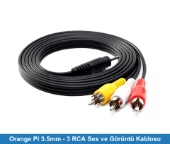 3.5mm - 3 RCA Ses ve Görüntü Kablosu