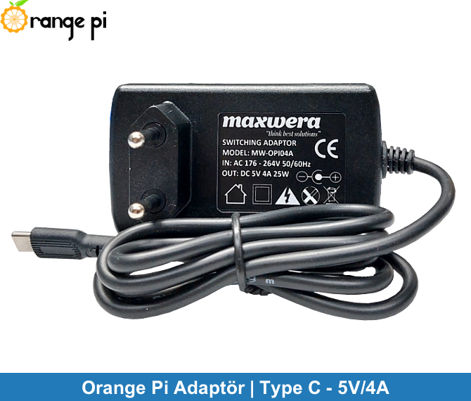 Orange Pi Adaptör 5V-4A | Type-C