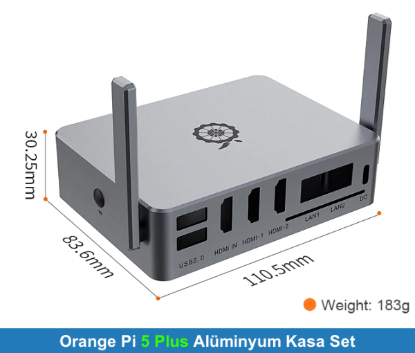 Orange Pi 5 PLUS Alüminyum Kasa Set