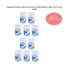 Superpool Premium %56 Granül Toz Klor 1 KG 10 Adet - H