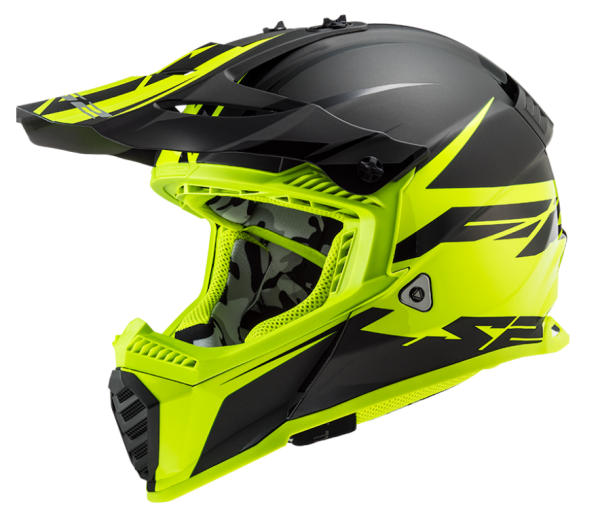Motosiklet Kask Fast Evo Roar Mat Siyah - Neon Sarı Beden: M LS2