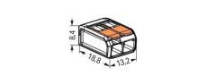 COMPACT Birleştirme Konnektörü; tüm iletken tipleri için; maks. 4 mm²; 2 iletkenli; kollarla; saydam gövde; Ortam sıcaklığı: maks. 85 °C (T85); 4,00 mm²; şeffaf