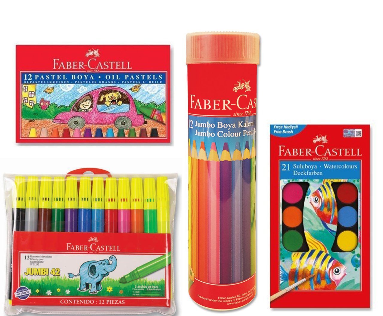 Faber Castell  Jumbo Boya Seti 4'lü