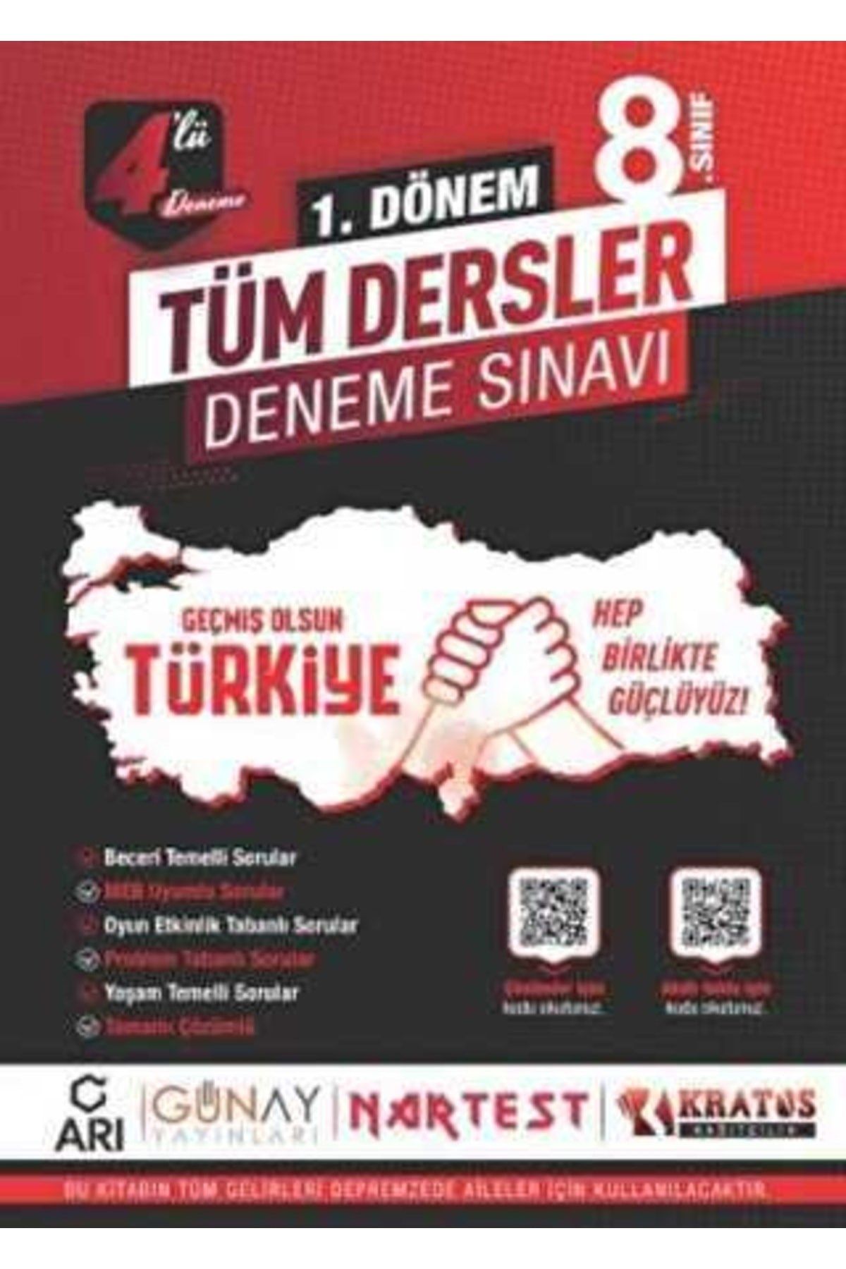 Tekyürek 8. Sınıf 1. Dönem 4’lü Tüm Dersler Deneme Sınavı Karma Deneme