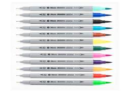 Masis Fineliner Brushpen.Fırça Uç Pvc 12 Renk S5204-12C