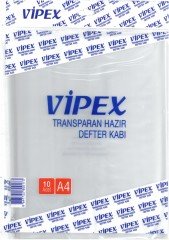 Vipex Hazır Defter Kabı Şeffaf 10lu
