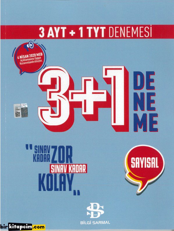 Bilgi Sarmal Yayınları 3+1 Sayısal Deneme Nisan 2020