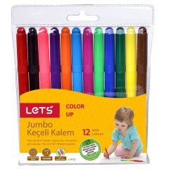 Lets' Jumbo 12 Renk Keçeli Kalem
