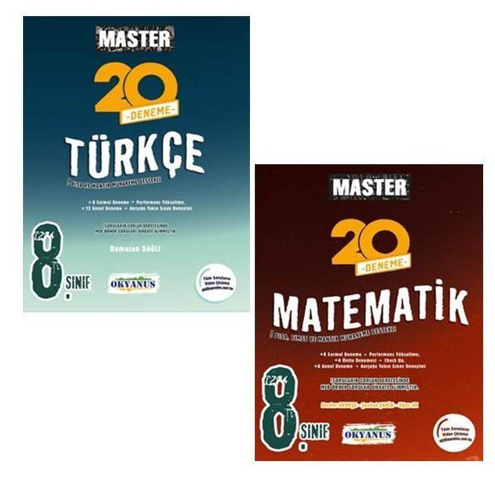 Okyanus Yayıncılık 8.Sınıf Master Türkçe-Matematik 20’li Deneme Fırsat Seti