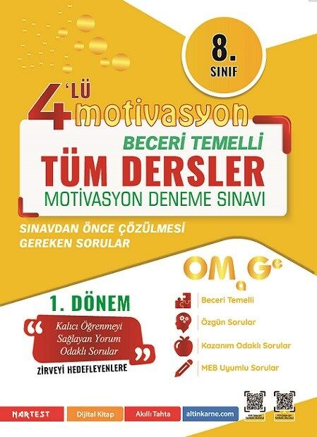 Omage 8. Sınıf 1. Dönem Tüm Dersler 4’lü Motivasyon Denemesi