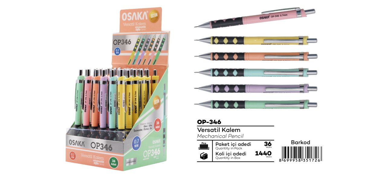 Osaka Op-346 Pastel Renk 0.7 Versatil Kalem