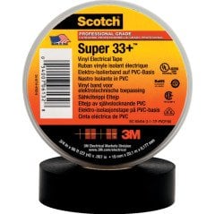 Scotch Super 33+ Vinil Elektrik Bandı, siyah 19 mm x 20 m