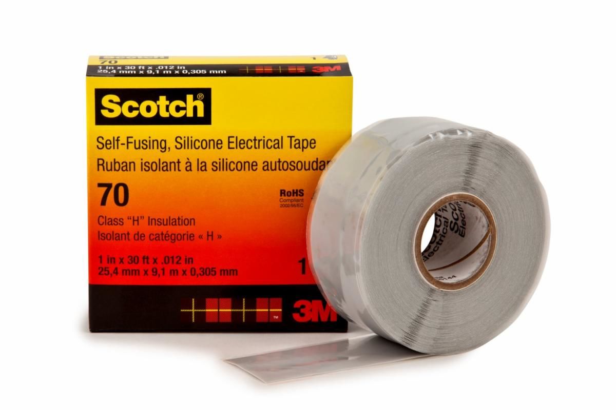 Scotch® 70 Kendiliğinden Eriyen Silikon Kauçuk Elektrik Bandı, 25 mm x 9,1 m