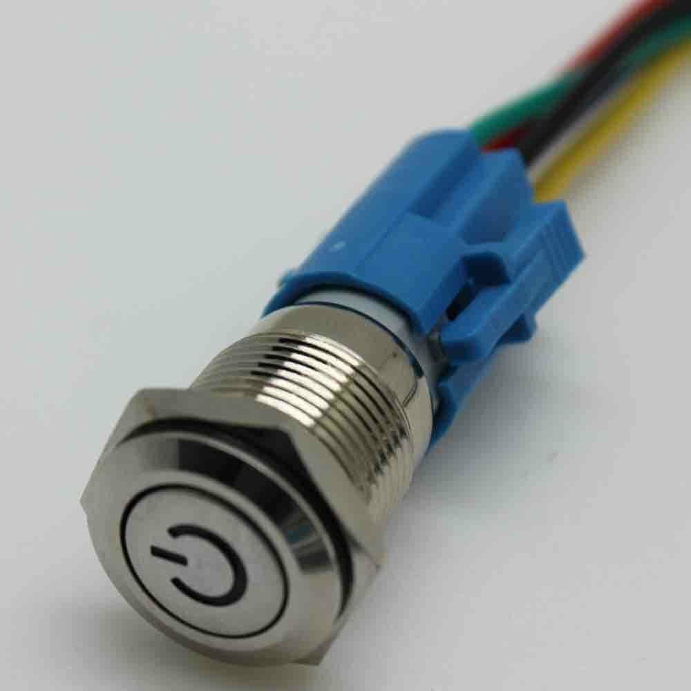 22mm Metal Anahtar Kırmızı 12V DC IP65