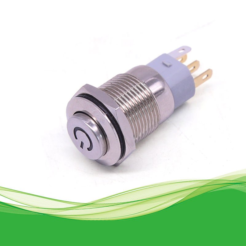 16mm Metal Anahtar Kırmızı 12V DC IP65