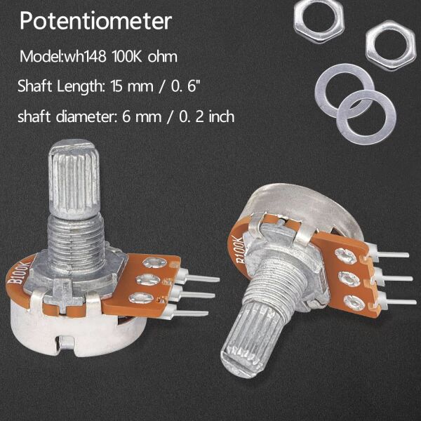 Potansiyometre Lineer B Model Kısa Mil Karbon Pot 15mm