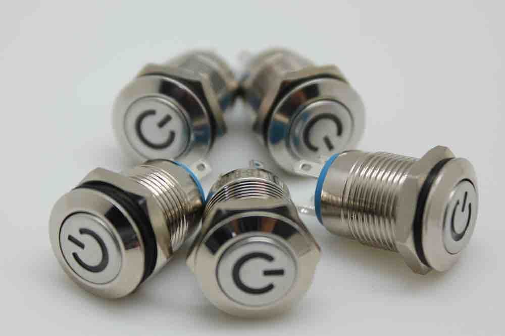 12mm Metal Buton 12v Dc IP65