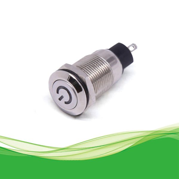 12mm Metal Anahtar  12v Dc Kırmızı IP65