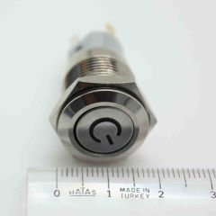 19mm Metal Anahtar Kırmızı 12V DC IP65