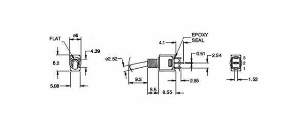 Mini Toogle On-Off  3P SPDT