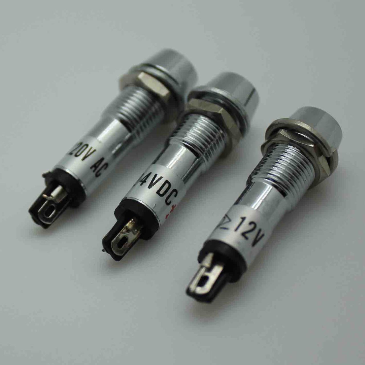 8mm 12V Sinyal Lambası Metal 4 Renk