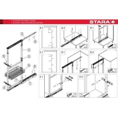 Starax 1140 170 - 185 - 45 cm Teleskopik Mutfak Kileri