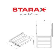 Starax 6263 Alüminyum Teleskopik Ayakkabılık 80 cm