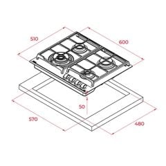 Teka GZC 64320 XBN ST Ankastre Cam Ocak