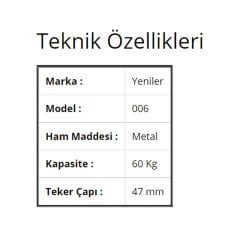 Yeniler 006 Sürgü Kapak Mekanizması 60 Kg