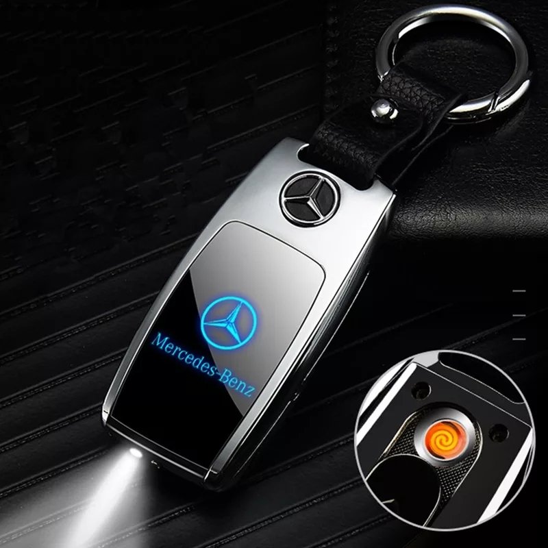 Araba Anahtarlık Çakmak Led Dijital Göstergeli Şarjlı Fenerli Bmw