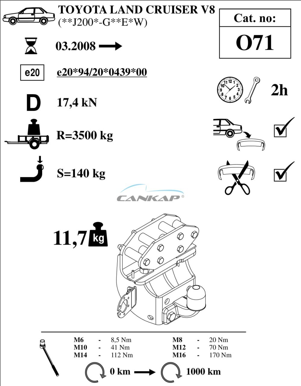 Toyota Land Cruiser V8 Çeki Demiri O71