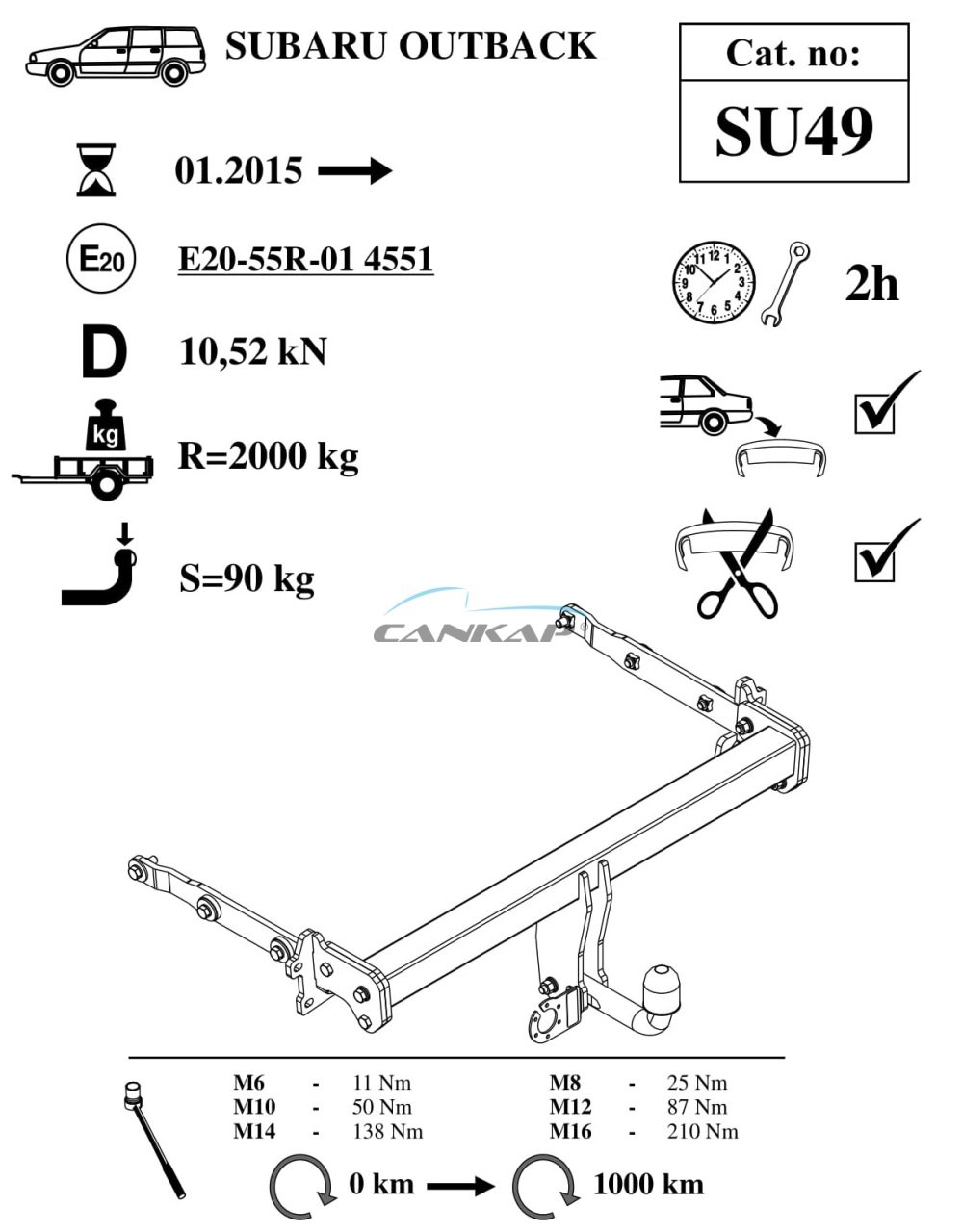 Subaru Outback Çeki Demiri SU49