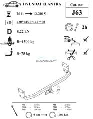 Hyundai Elantra Çeki Demiri J63