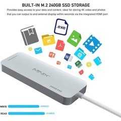 MİNİX USB-C MULTİPORT SSD 240GB SİLVER MINIX NEO-S2SI