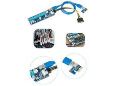 S-LINK PCI-E 1X TO 16X SATA 6PİN BITCOIN RİSER EKRAN KARTI YÜKSELTİCİ SL-EX10 VER 008S